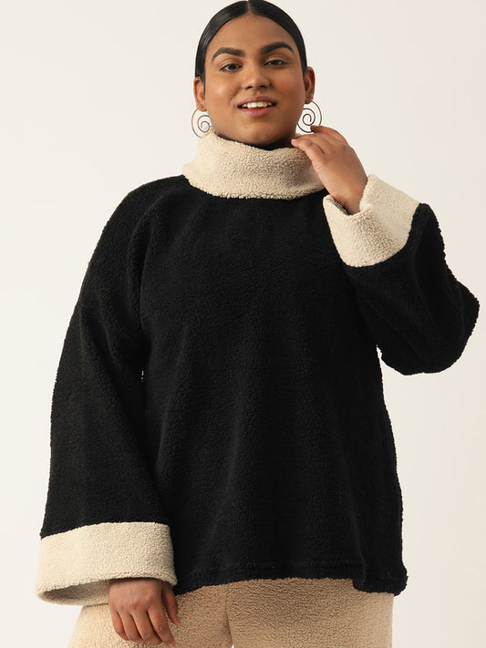 Cozy Contrast Turtle Pullover