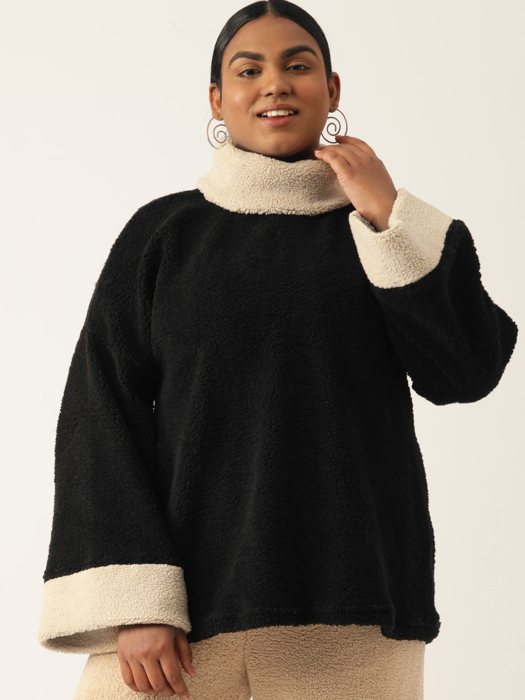 Cozy Contrast Turtle Pullover