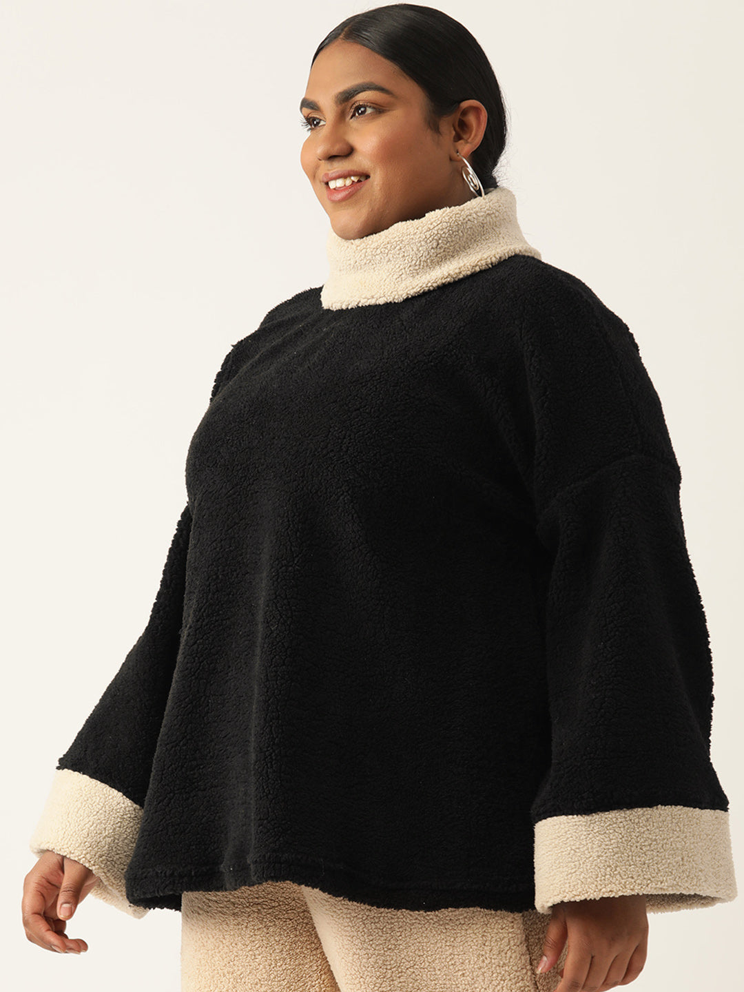 Cozy Contrast Turtle Pullover