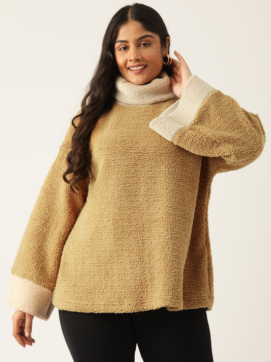 Cozy Contrast Turtle Pullover
