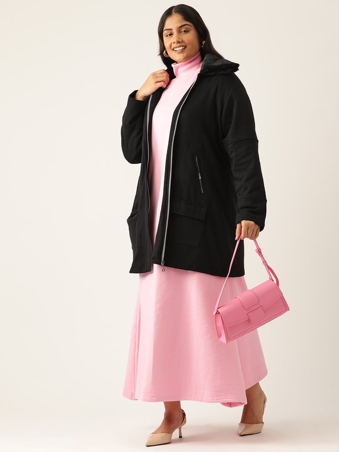 theRebelinme Women Longline Open Front Jacket