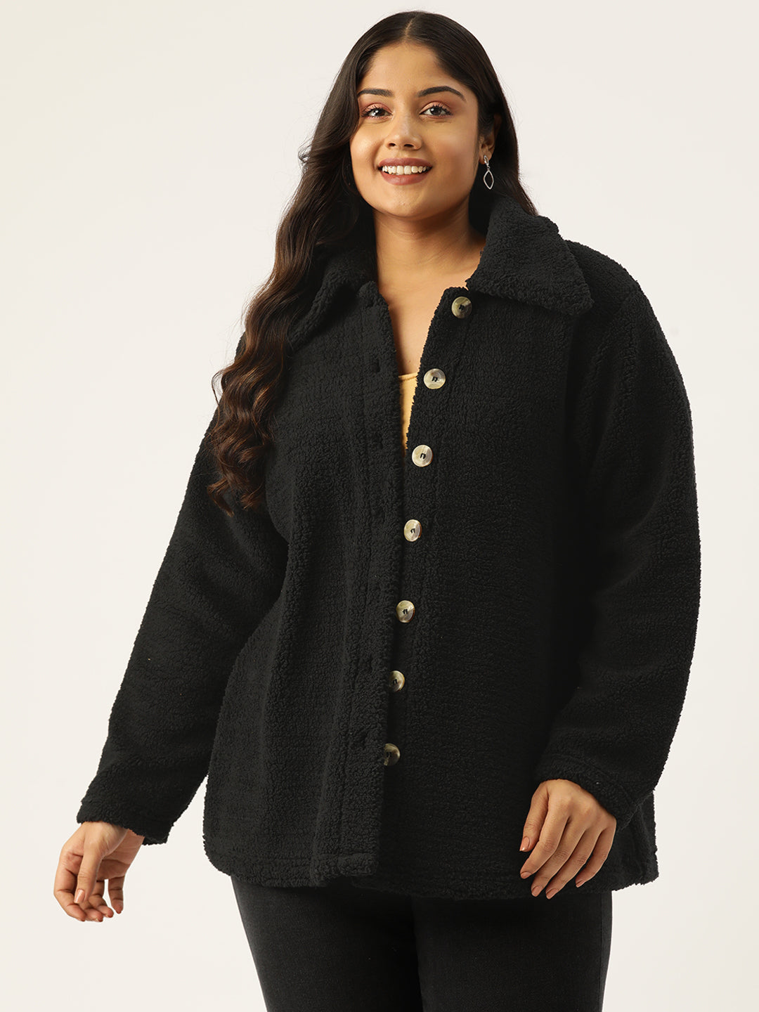 theRebelinme Women Fleece Oversized Tailored Jacket