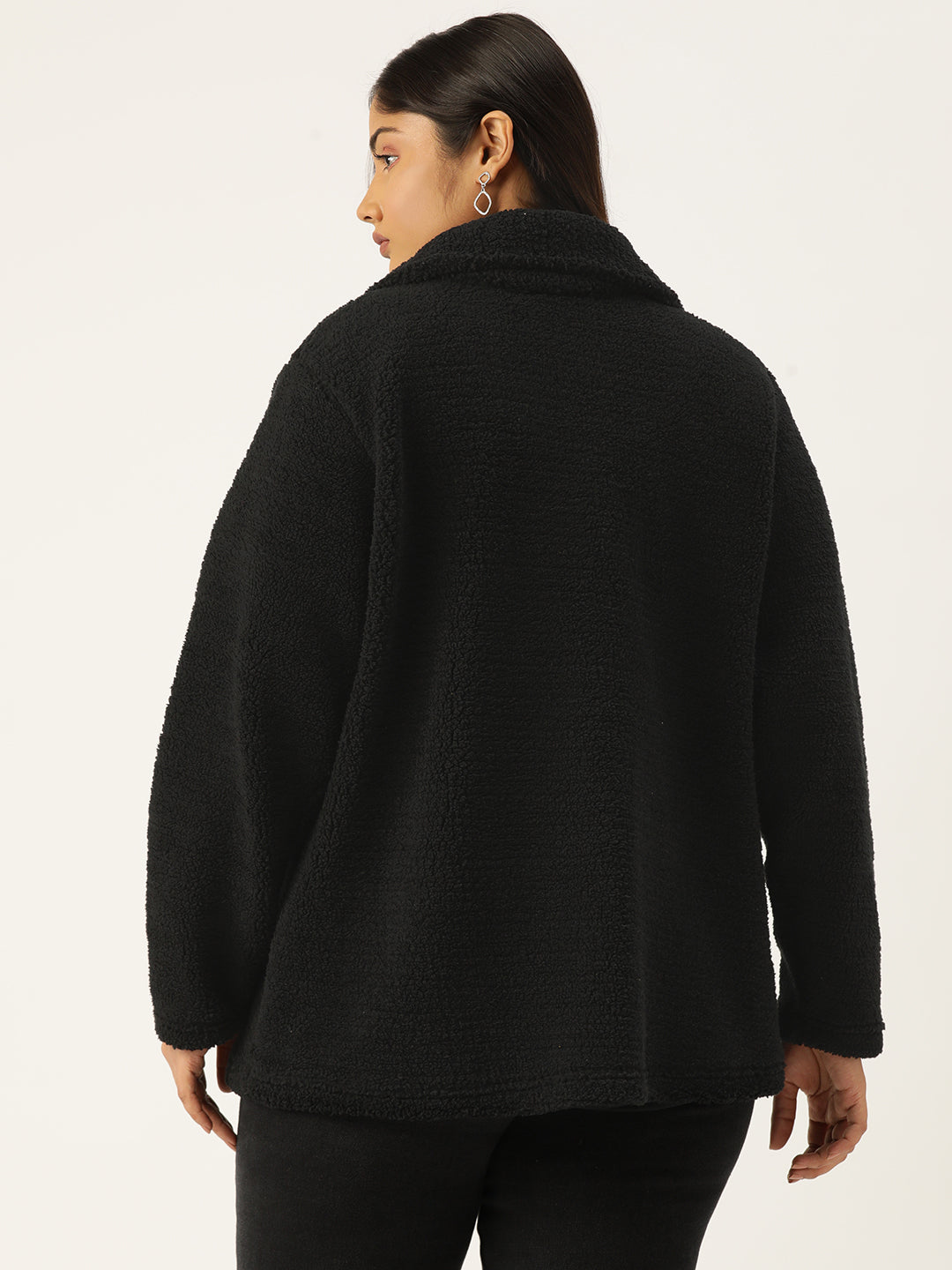 theRebelinme Women Fleece Oversized Tailored Jacket