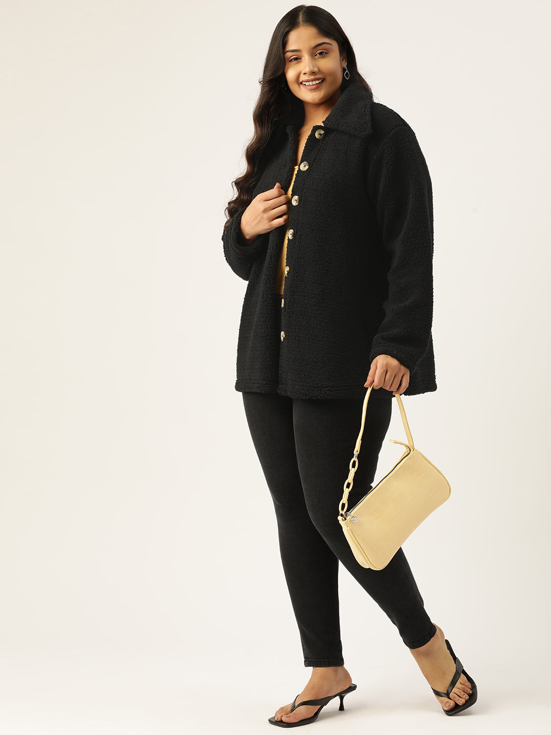 theRebelinme Women Fleece Oversized Tailored Jacket