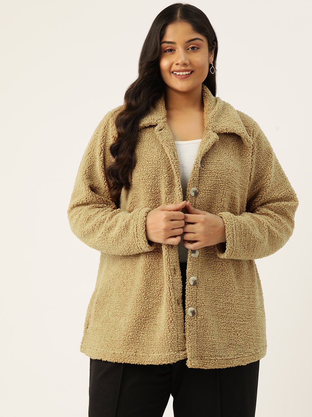 theRebelinme Women Fleece Oversized Tailored Jacket