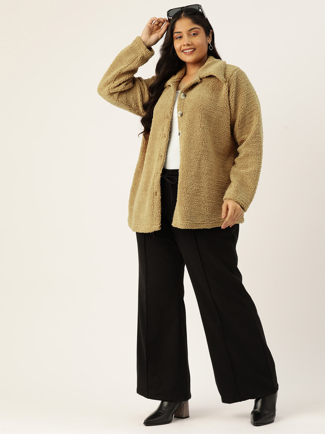 theRebelinme Women Fleece Oversized Tailored Jacket