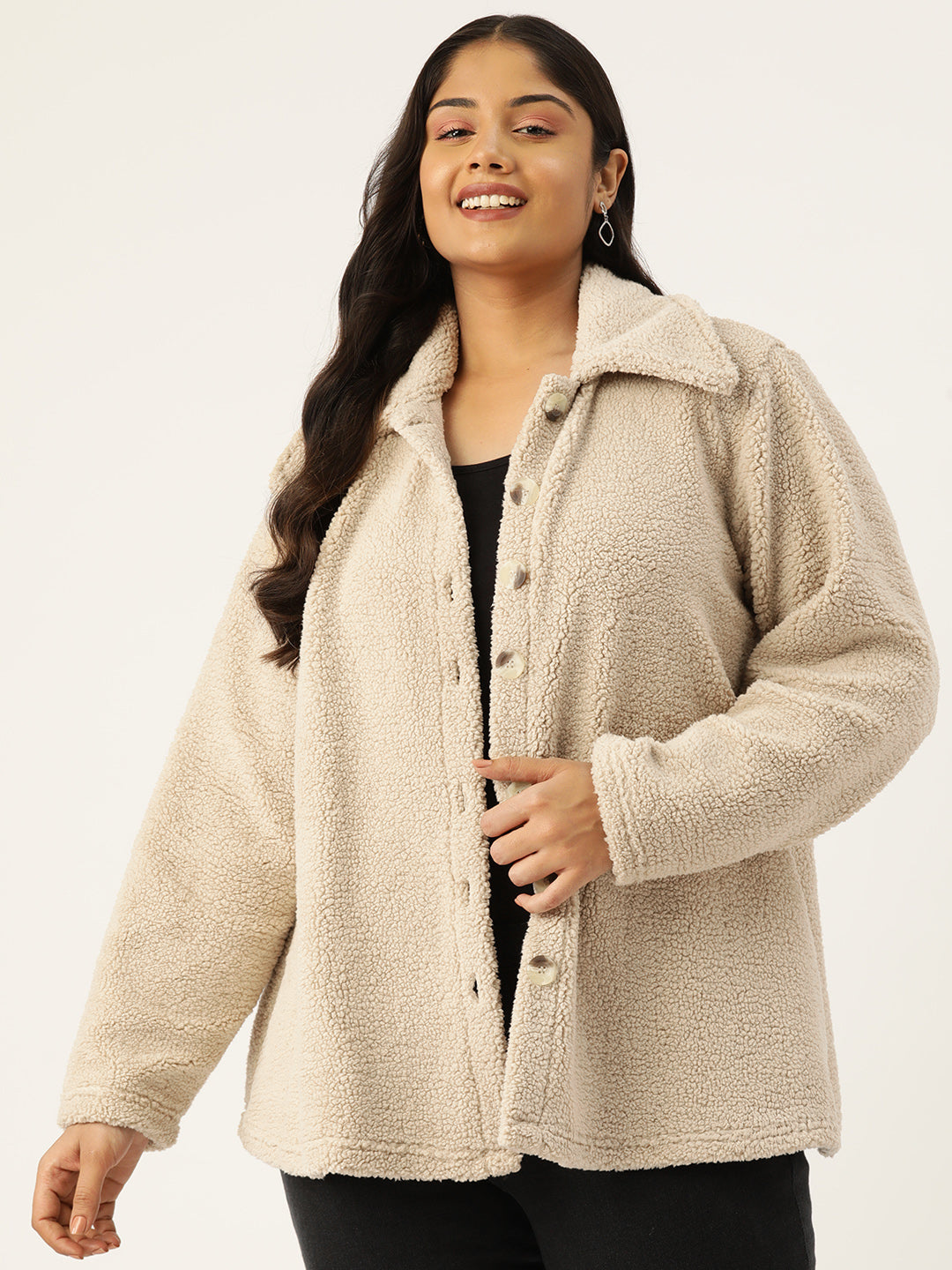 theRebelinme Women Fleece Oversized Tailored Jacket