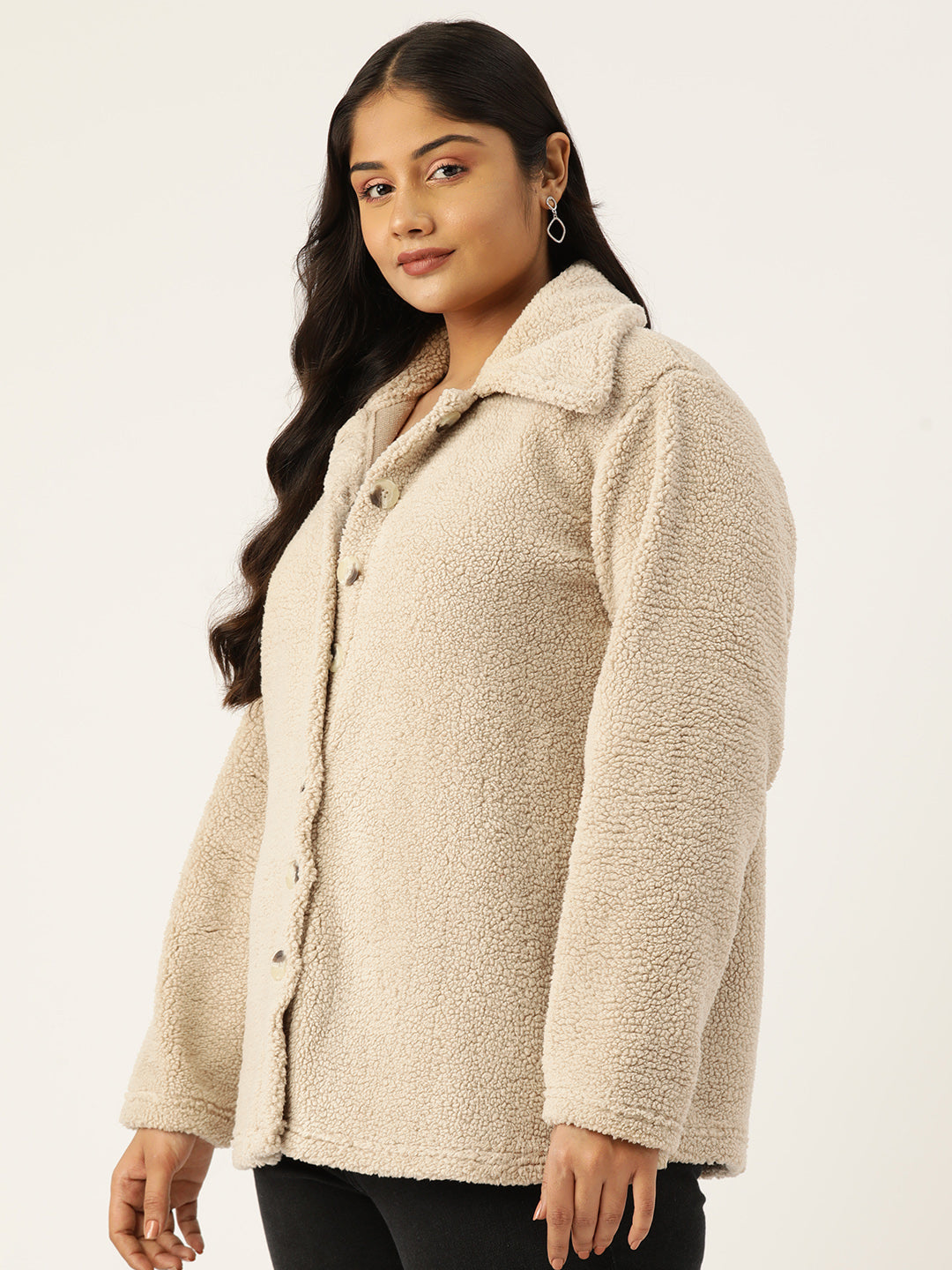 theRebelinme Women Fleece Oversized Tailored Jacket