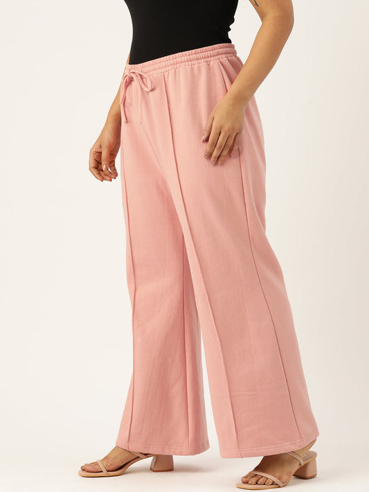 Women Relaxed Straight Fit High-Rise Pleated Trousers