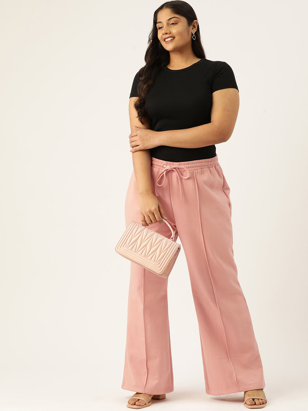 Women Relaxed Straight Fit High-Rise Pleated Trousers