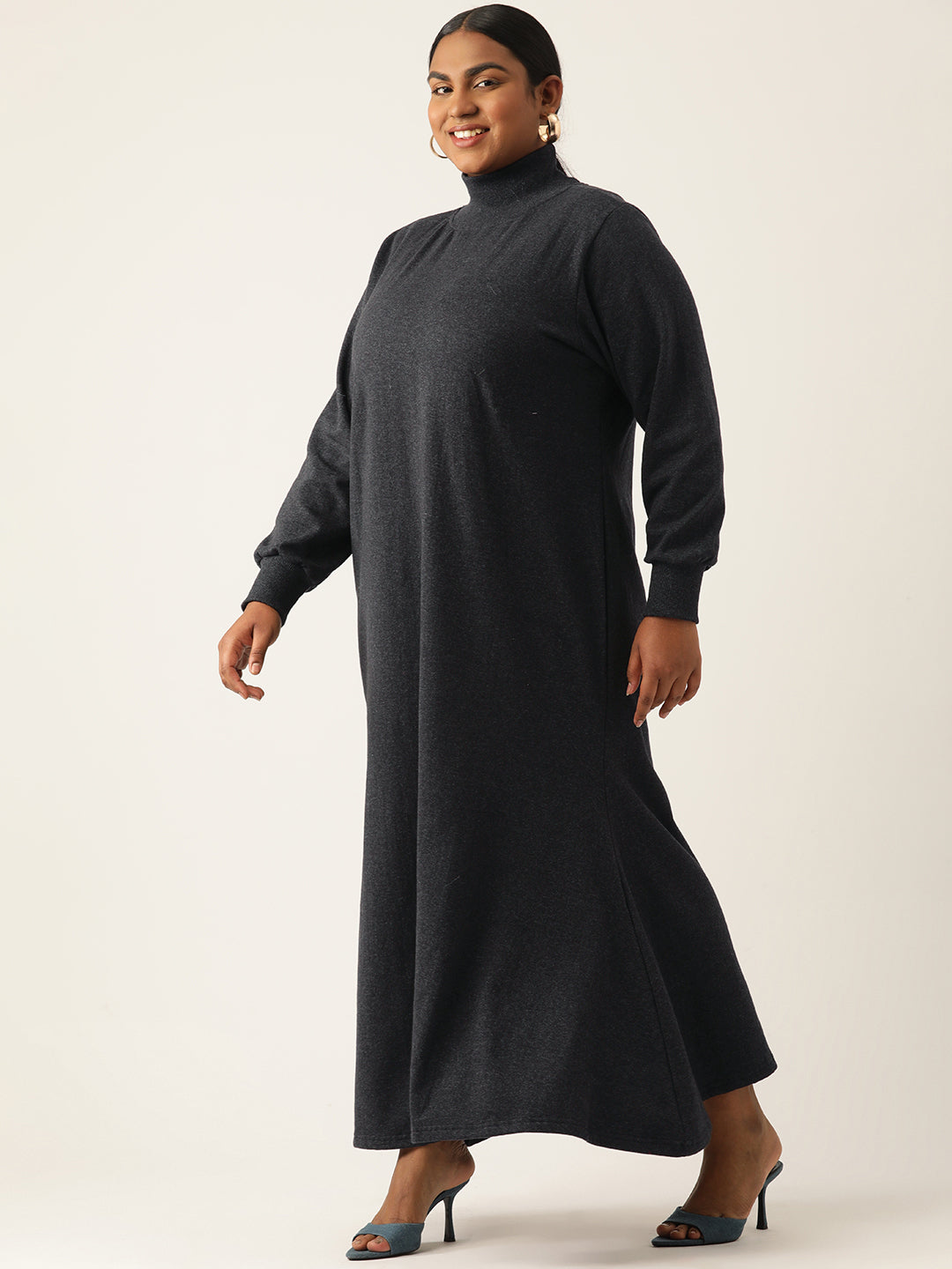 Bishop Sleeve A-Line Light Maxi Dress