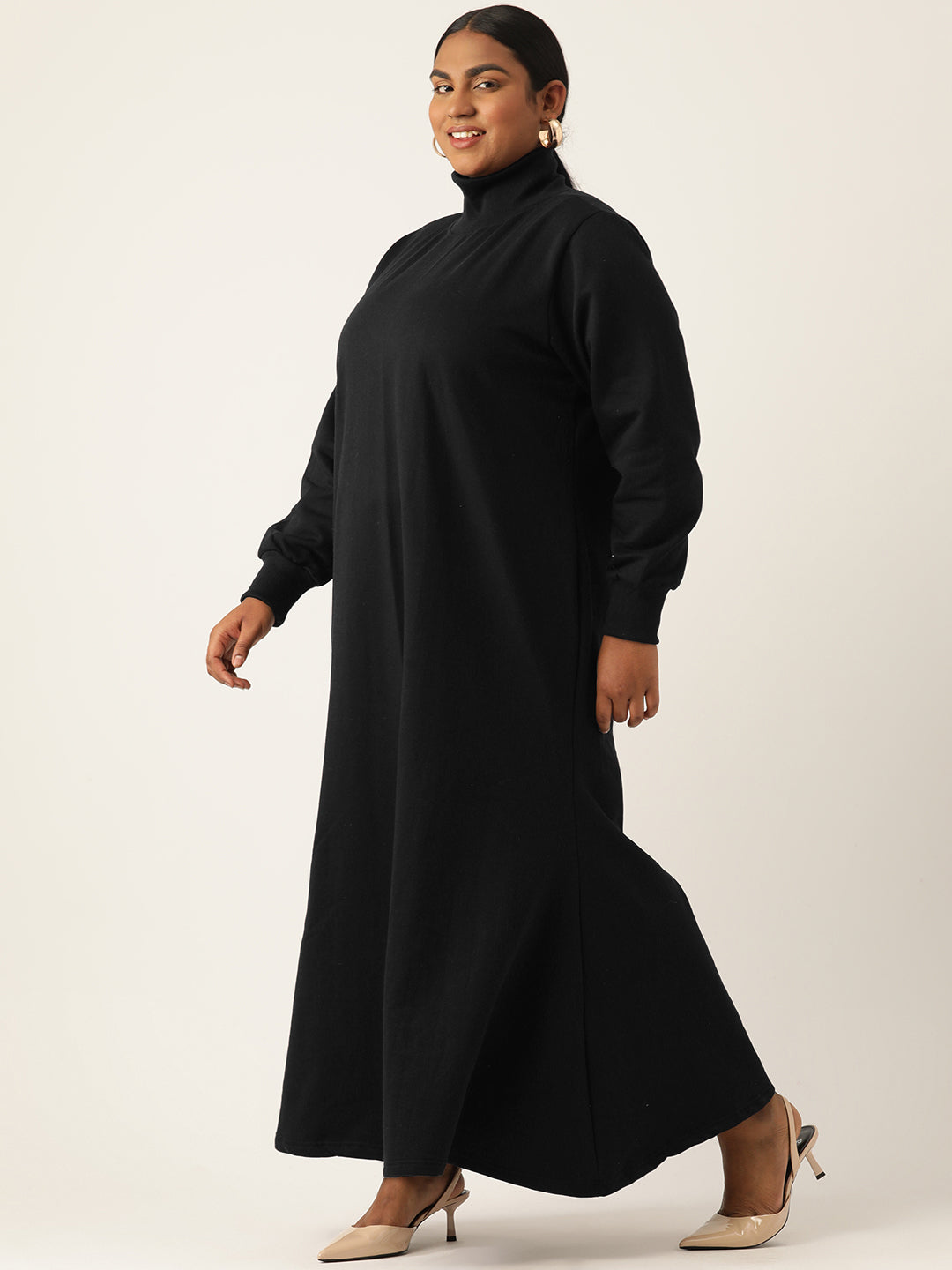 Bishop Sleeve A-Line Light Maxi Dress