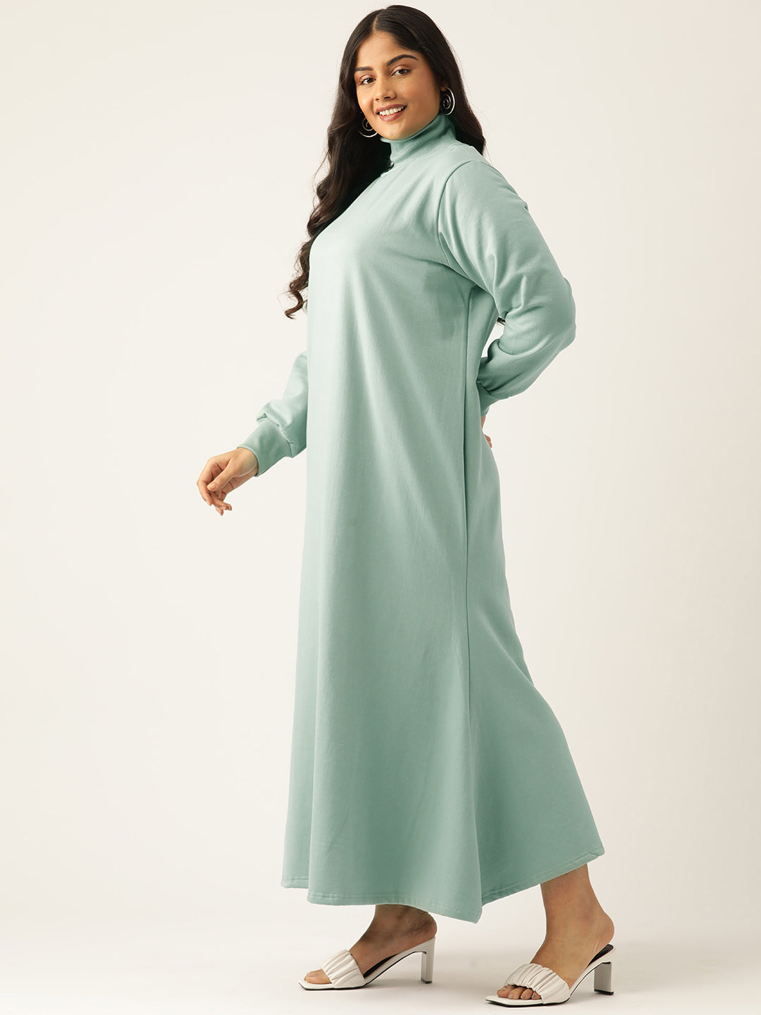 Bishop Sleeve A-Line Light Maxi Dress