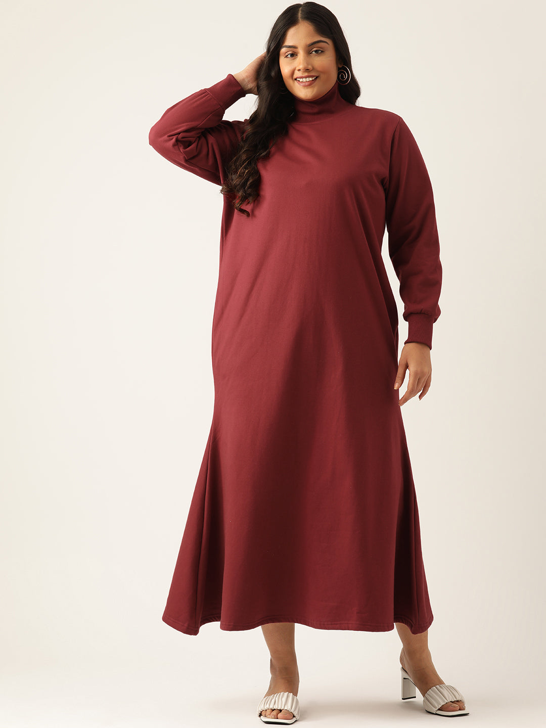 Bishop Sleeve A-Line Light Maxi Dress