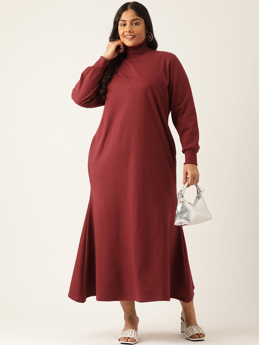 Bishop Sleeve A-Line Light Maxi Dress