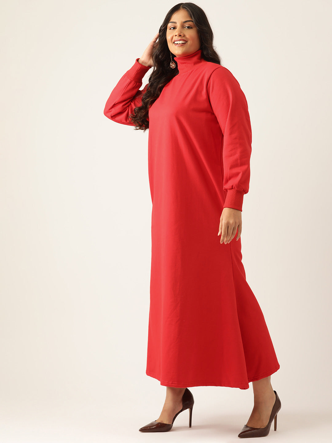 Bishop Sleeve A-Line Light Maxi Dress