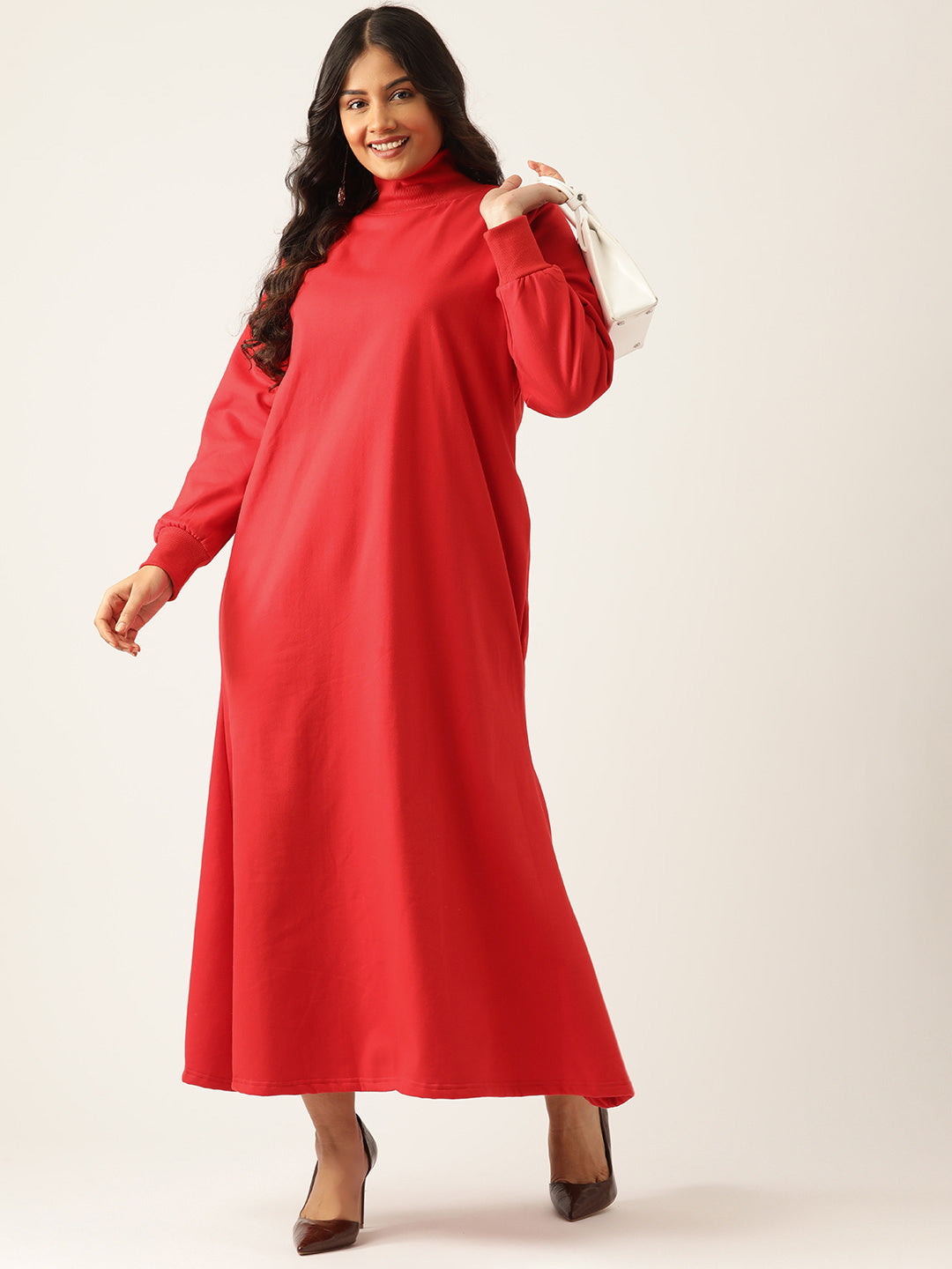 Bishop Sleeve A-Line Light Maxi Dress