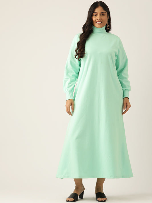 Bishop Sleeve A-Line Light Maxi Dress