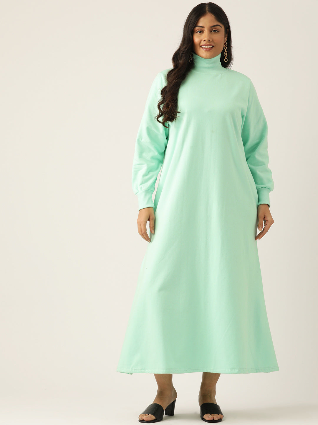 Bishop Sleeve A-Line Light Maxi Dress