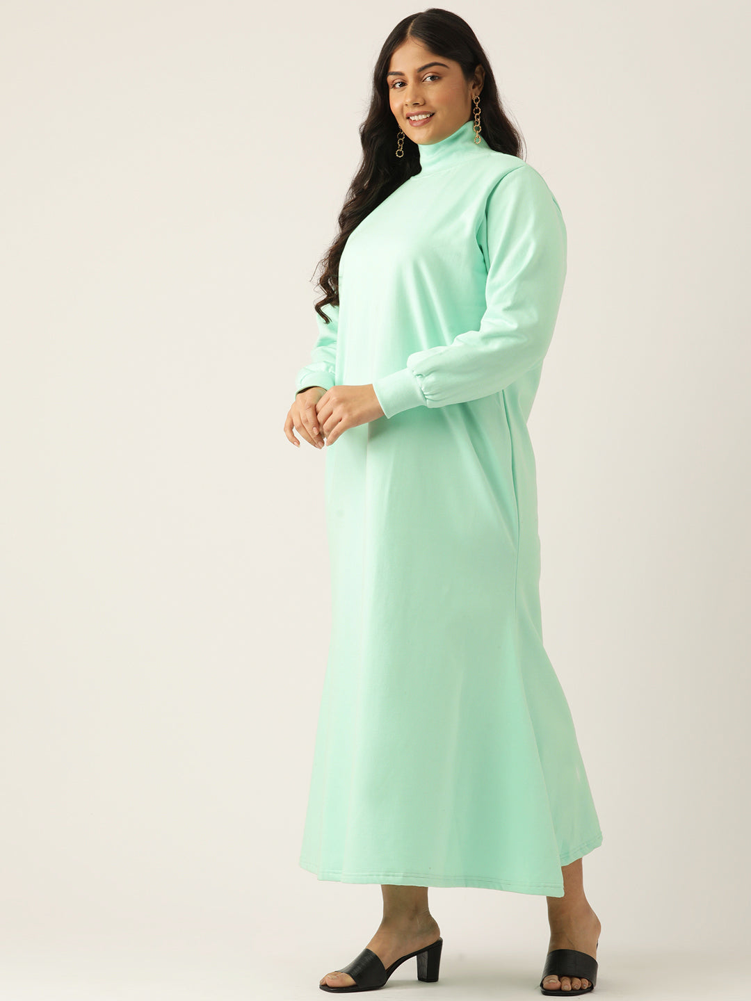 Bishop Sleeve A-Line Light Maxi Dress