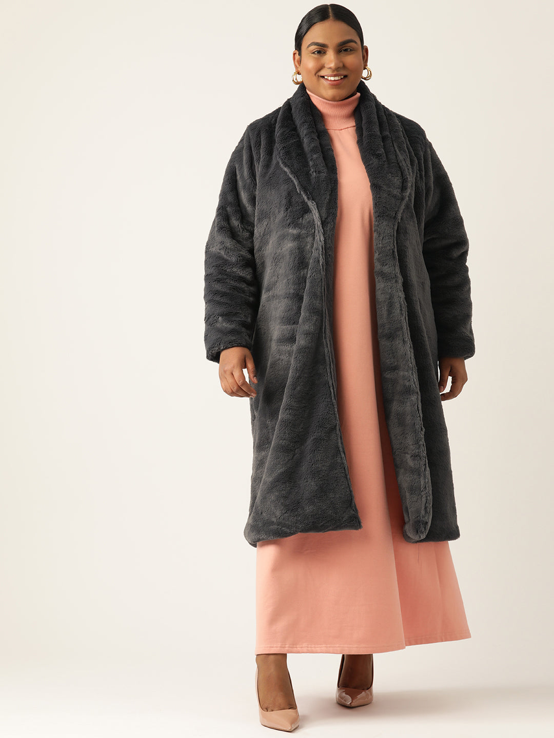 theRebelinme Women Plus Size Lightweight Longline Open Front Jacket