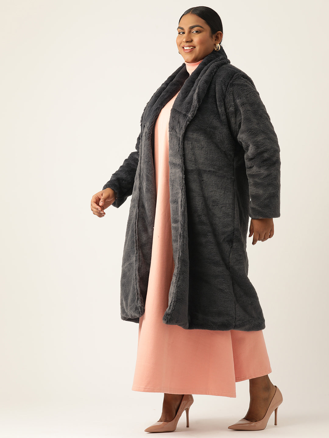 theRebelinme Women Plus Size Lightweight Longline Open Front Jacket