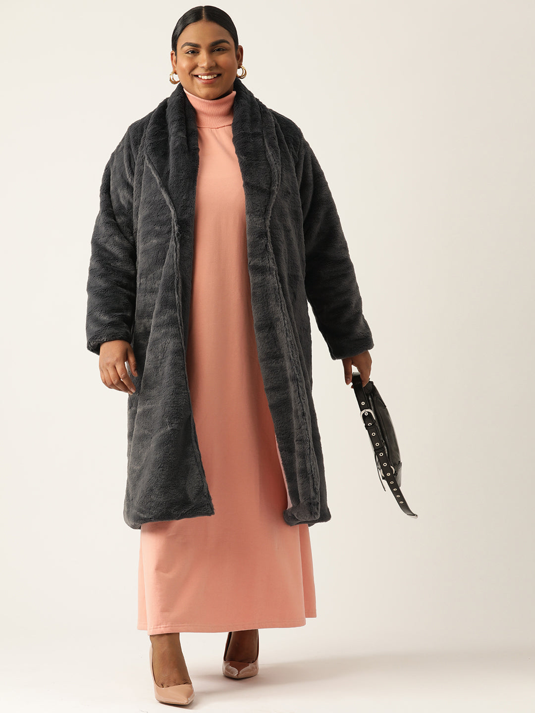theRebelinme Women Plus Size Lightweight Longline Open Front Jacket