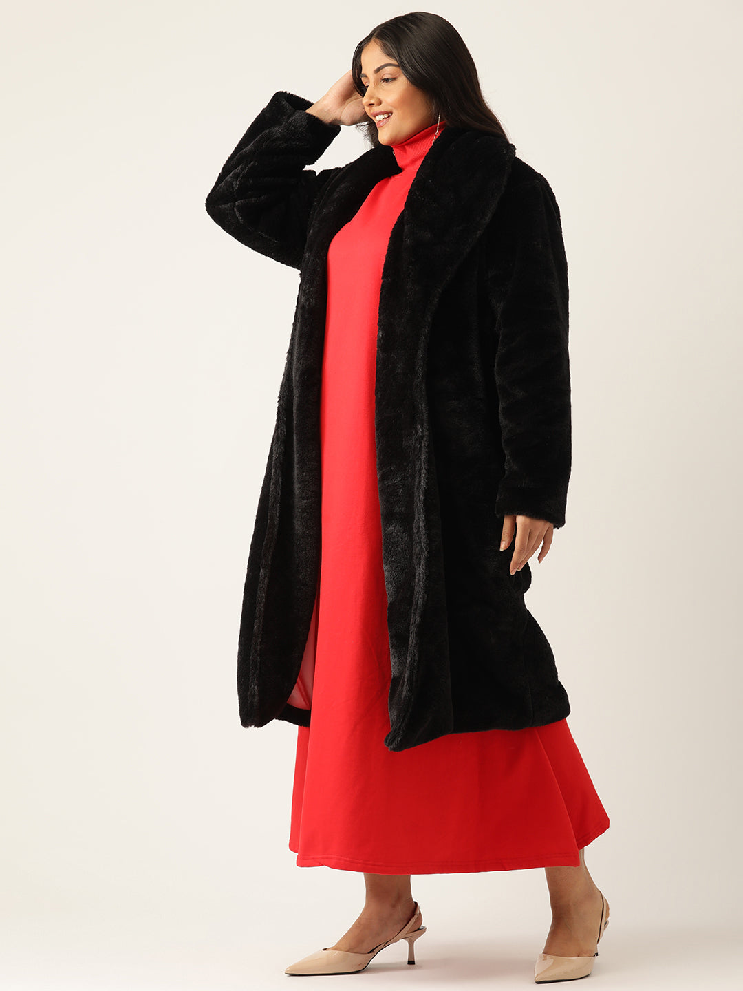 theRebelinme Women Plus Size Lightweight Longline Open Front Jacket