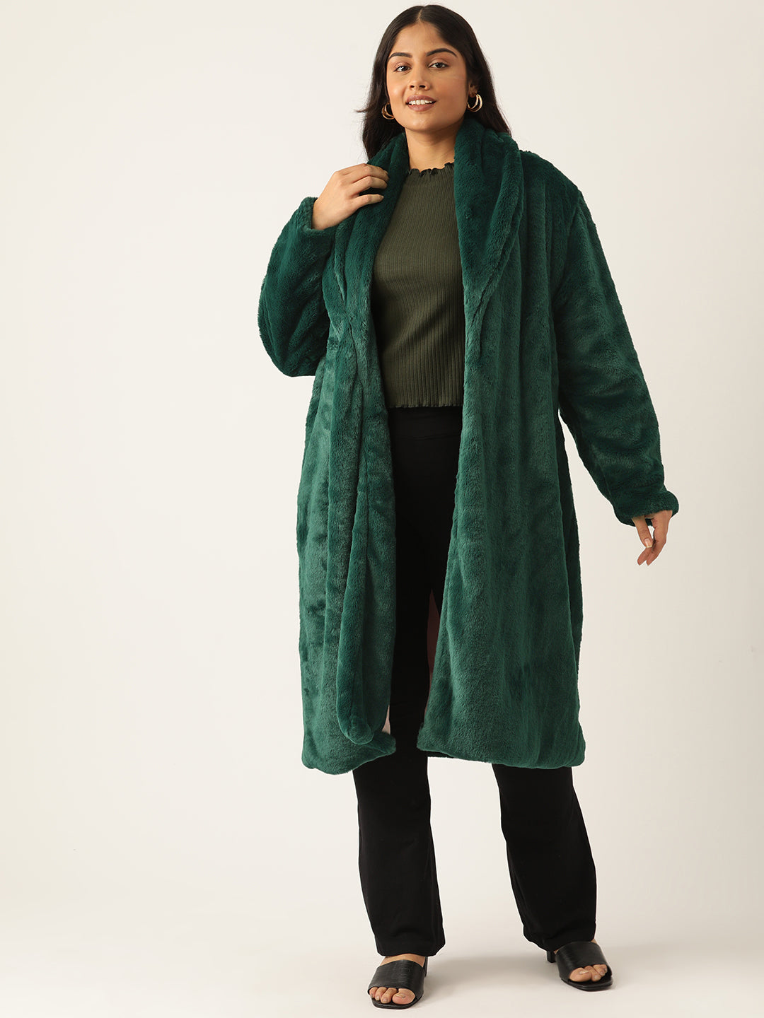 theRebelinme Women Plus Size Lightweight Longline Open Front Jacket