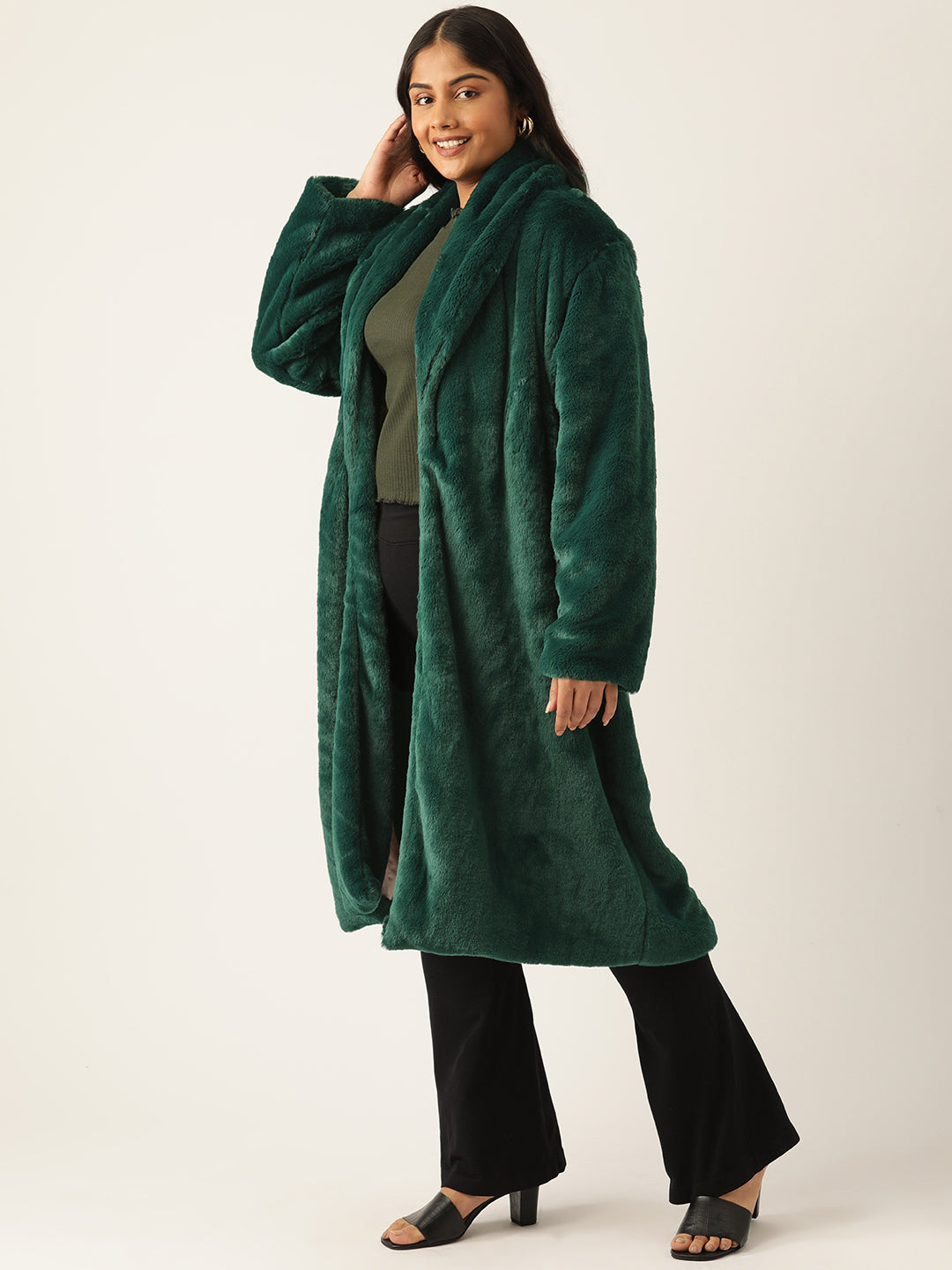 theRebelinme Women Plus Size Lightweight Longline Open Front Jacket