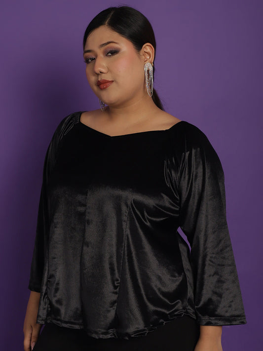 Plus Size Velvet Top