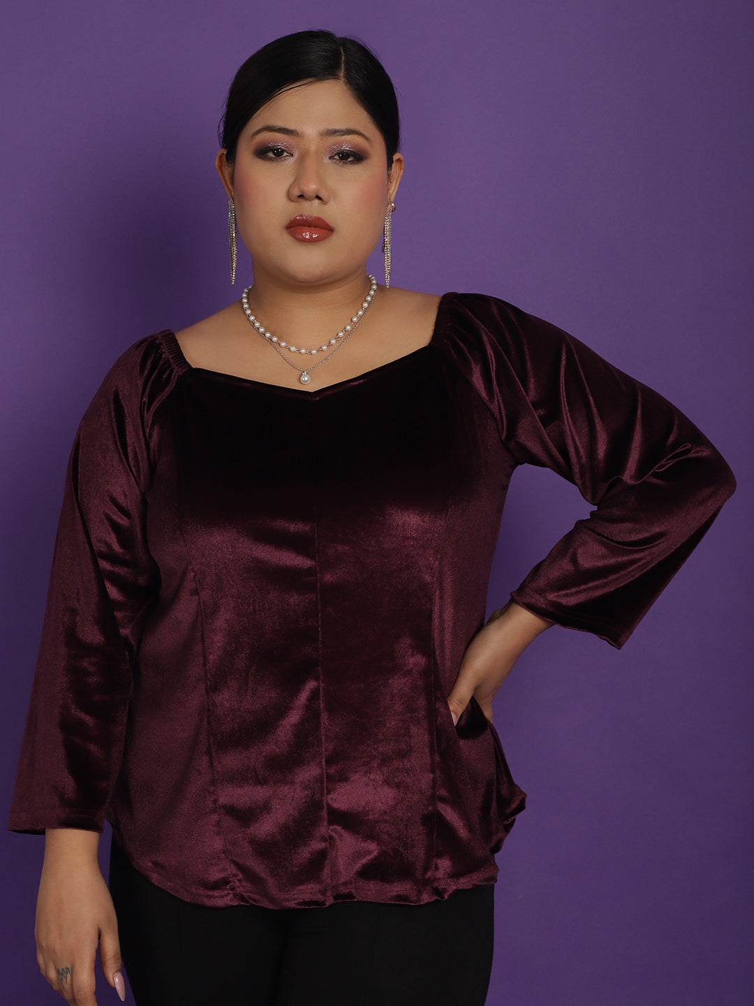 Plus Size Velvet Top