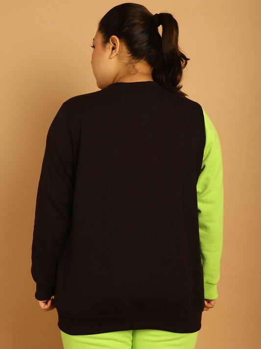 theRebelinme Women Colourblocked Fleece Open Front Jacket
