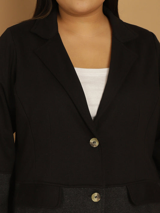theRebelinme Women Colourblocked Fleece Open Front Jacket