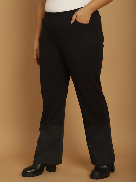 Plus Size Women High-Rise Parallel Trousers