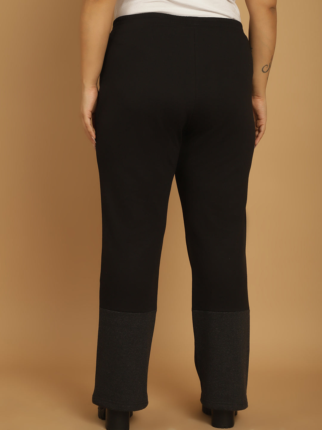 Plus Size Women High-Rise Parallel Trousers