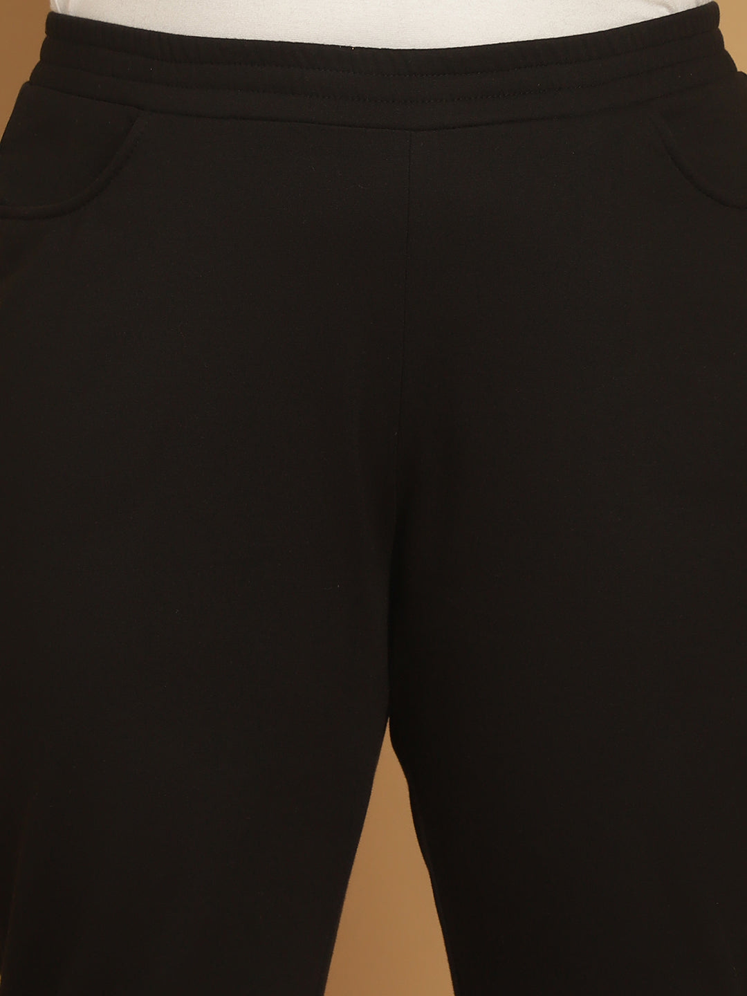 Plus Size Women High-Rise Parallel Trousers