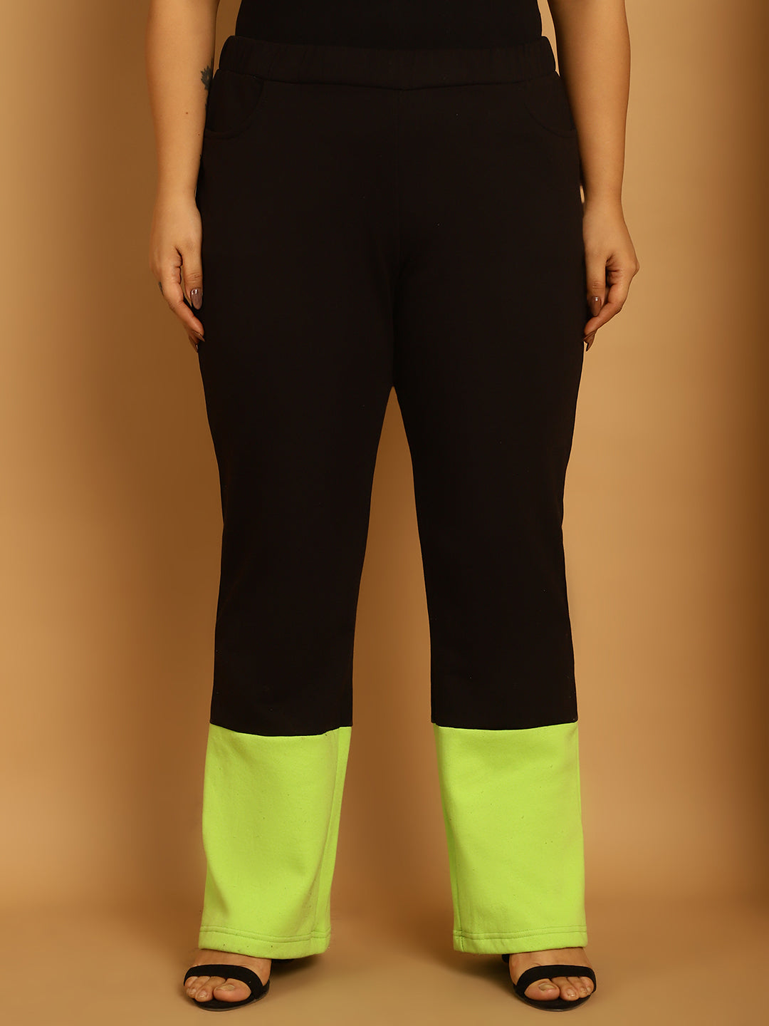 Plus Size Women High-Rise Parallel Trousers