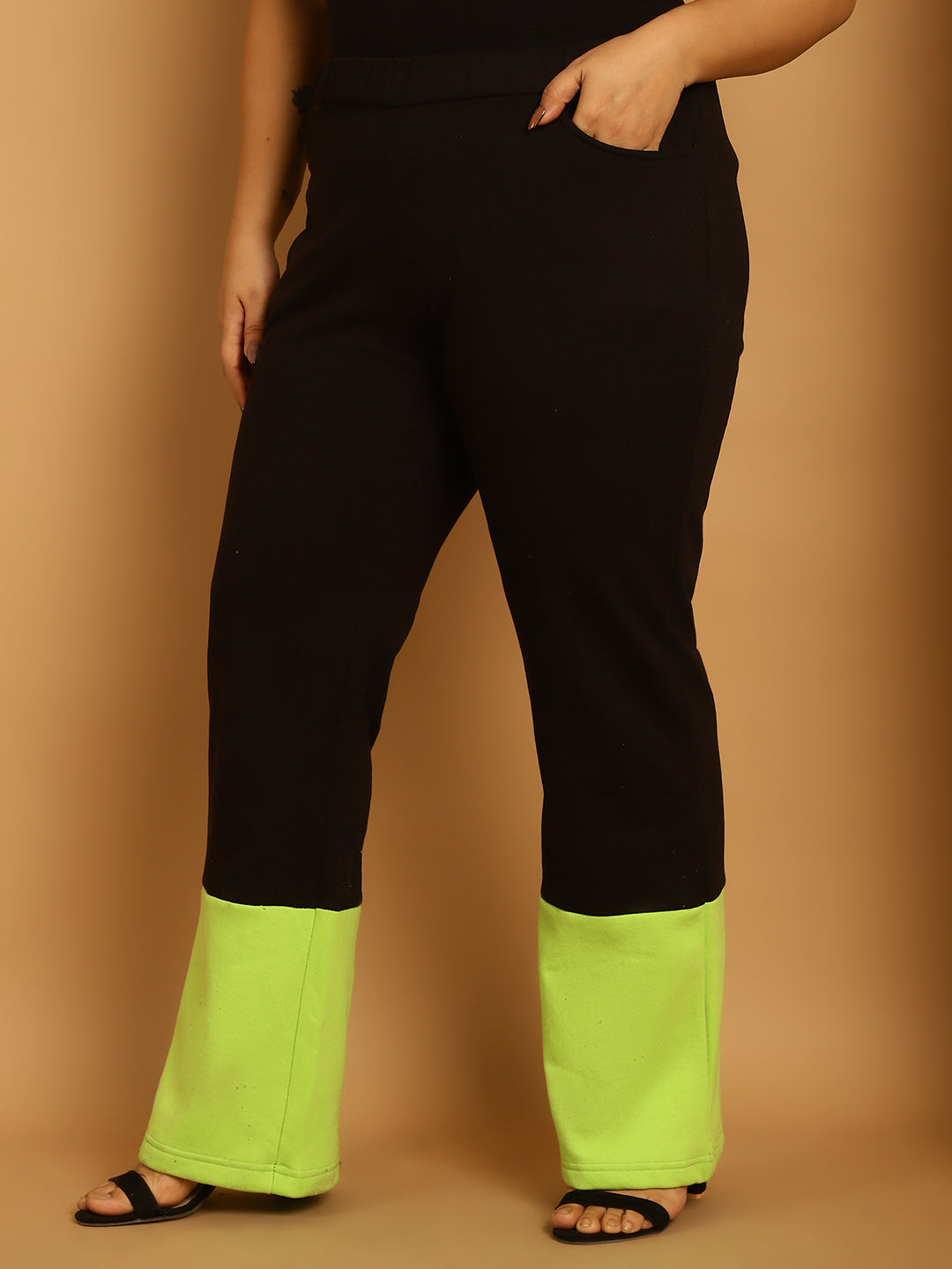 Plus Size Women High-Rise Parallel Trousers