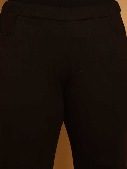 Plus Size Women High-Rise Parallel Trousers