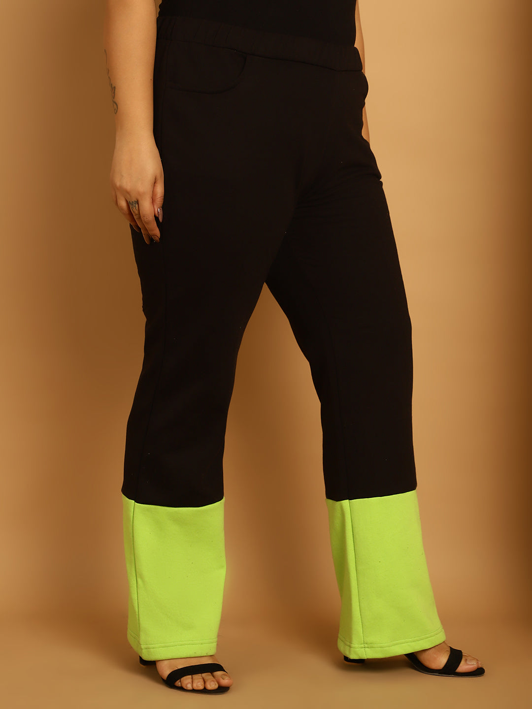 Plus Size Women High-Rise Parallel Trousers
