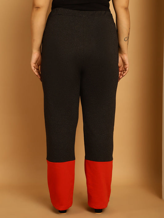 Plus Size Women High-Rise Parallel Trousers