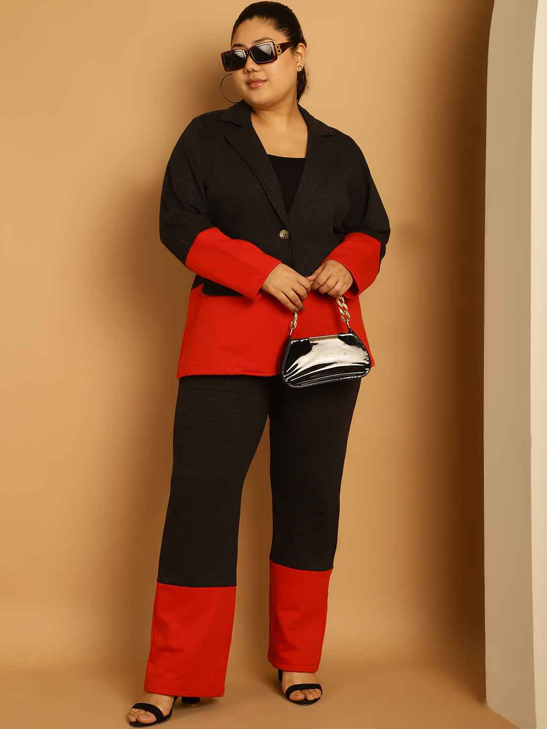 Plus Size Women High-Rise Parallel Trousers