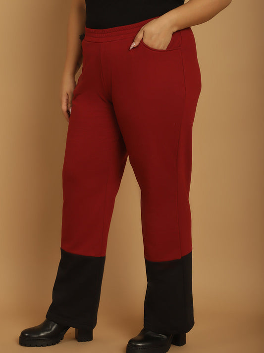 Plus Size Women High-Rise Parallel Trousers
