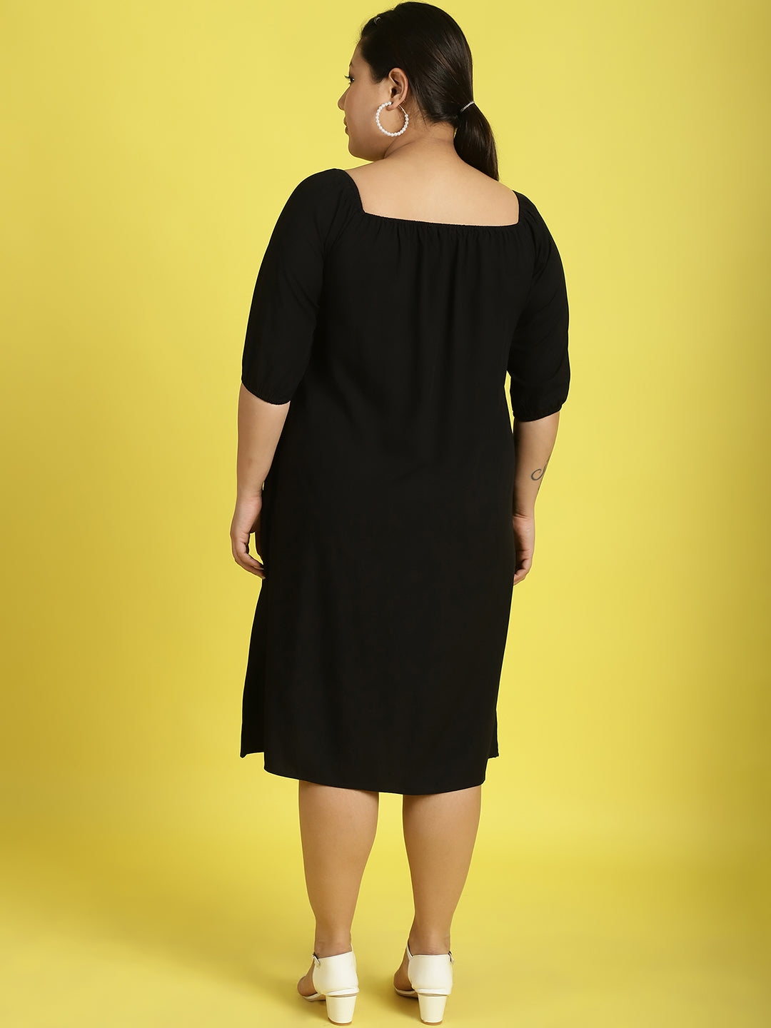 Plus Size Gather A-Line Dress
