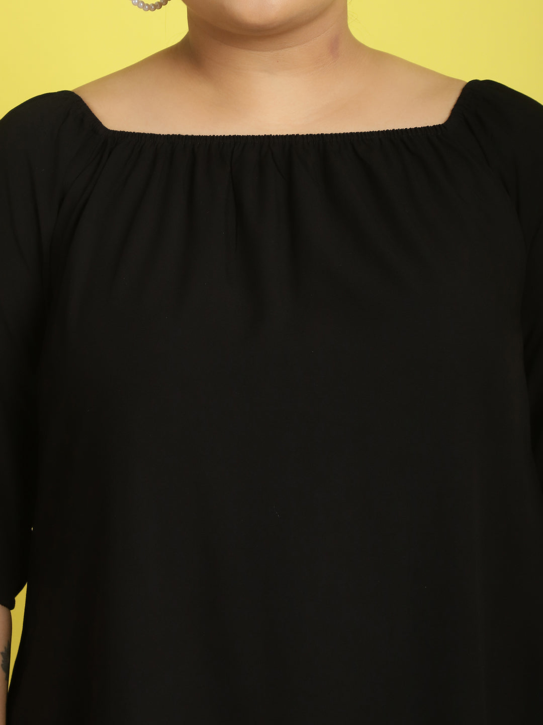 Plus Size Gather A-Line Dress