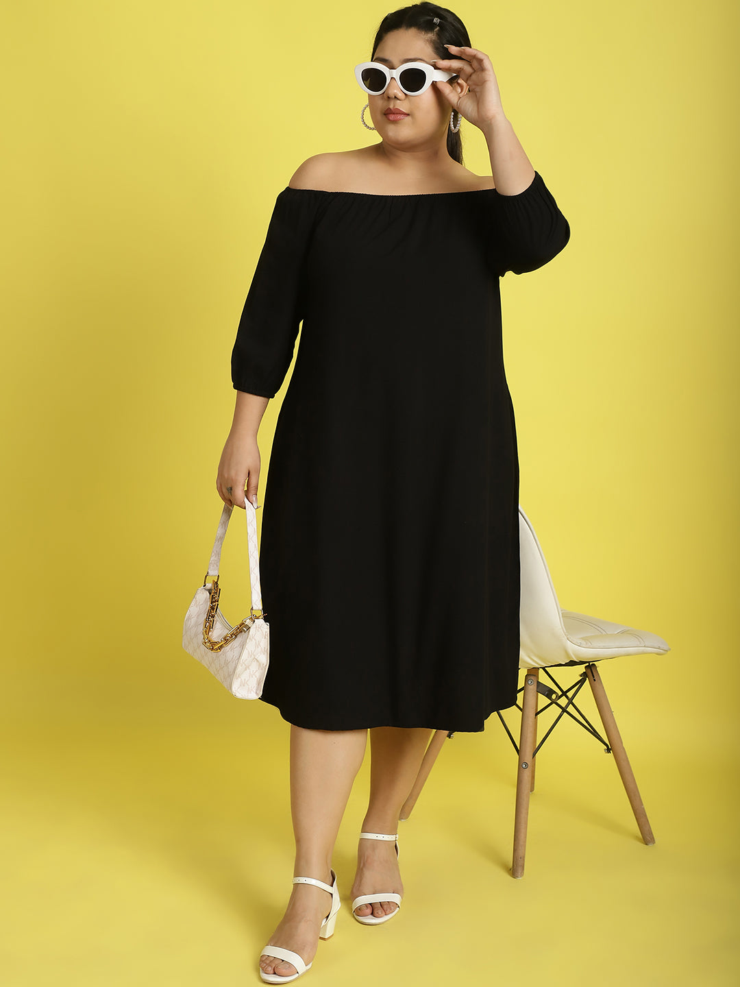 Plus Size Gather A-Line Dress