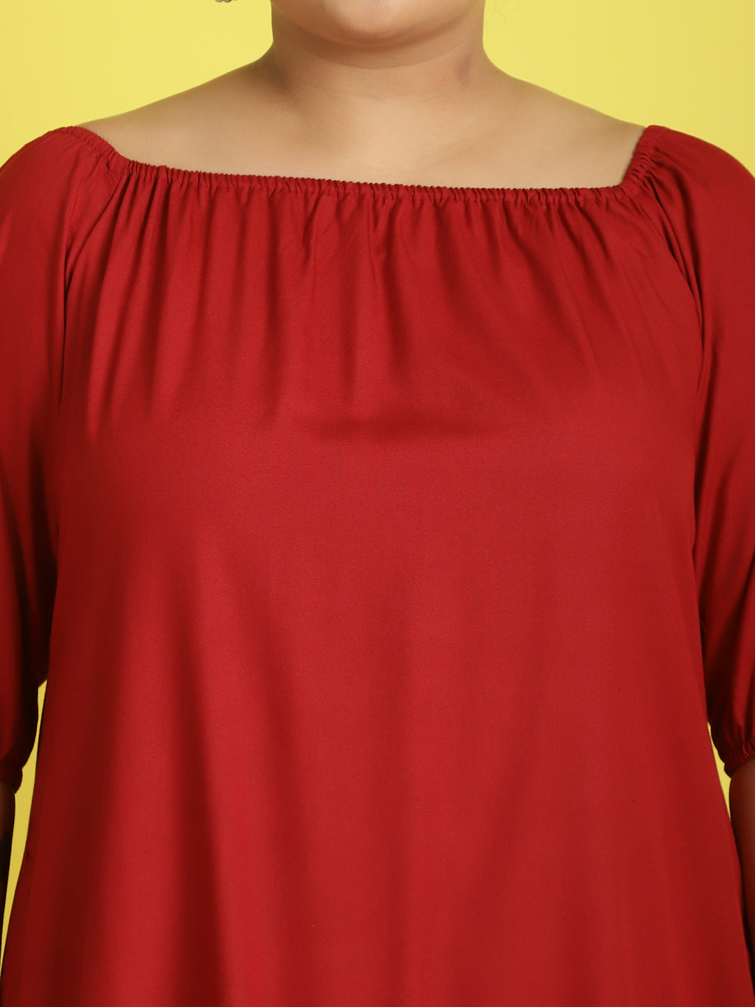 Plus Size Gather A-Line Dress