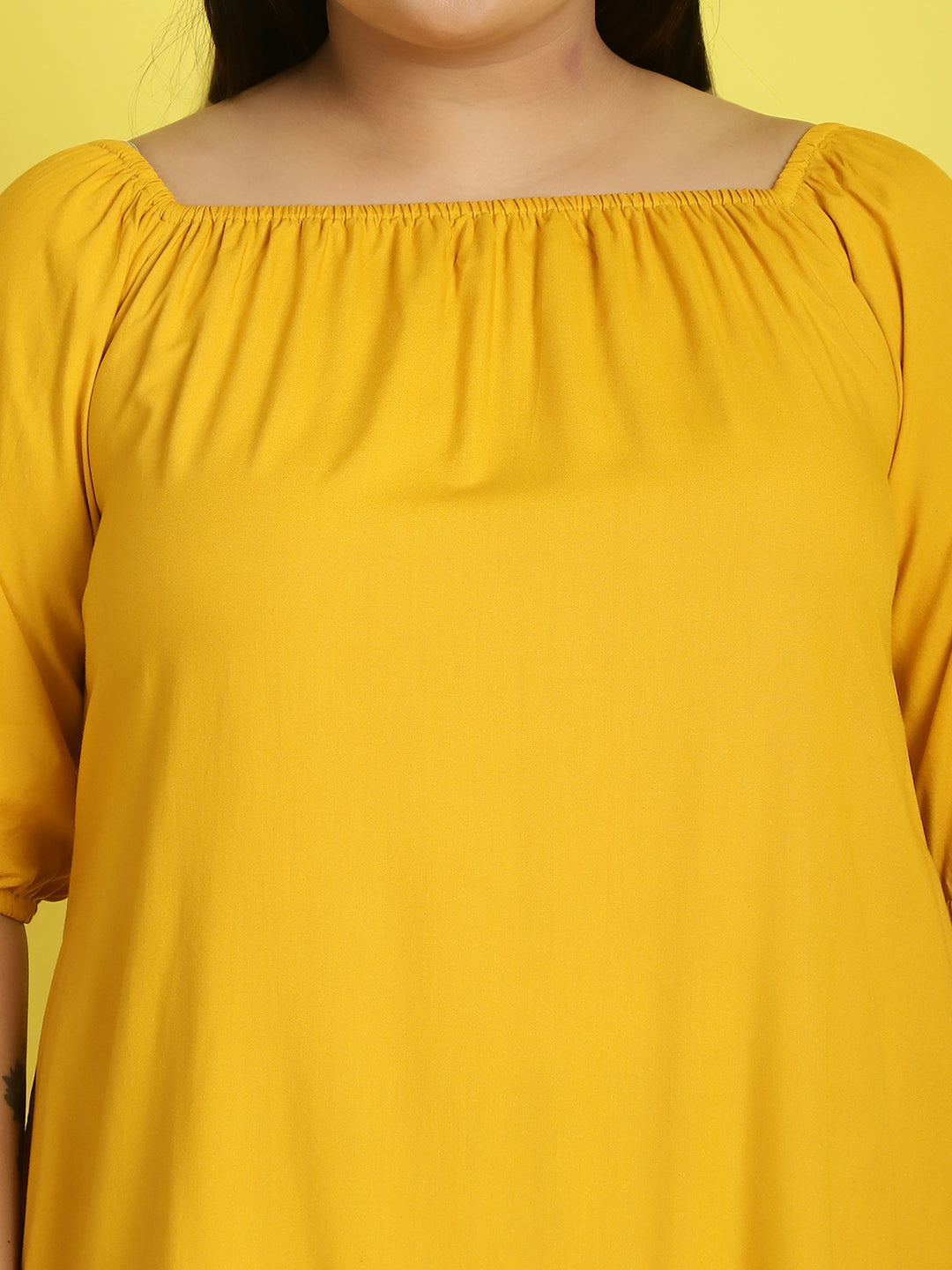 Plus Size Gather A-Line Dress