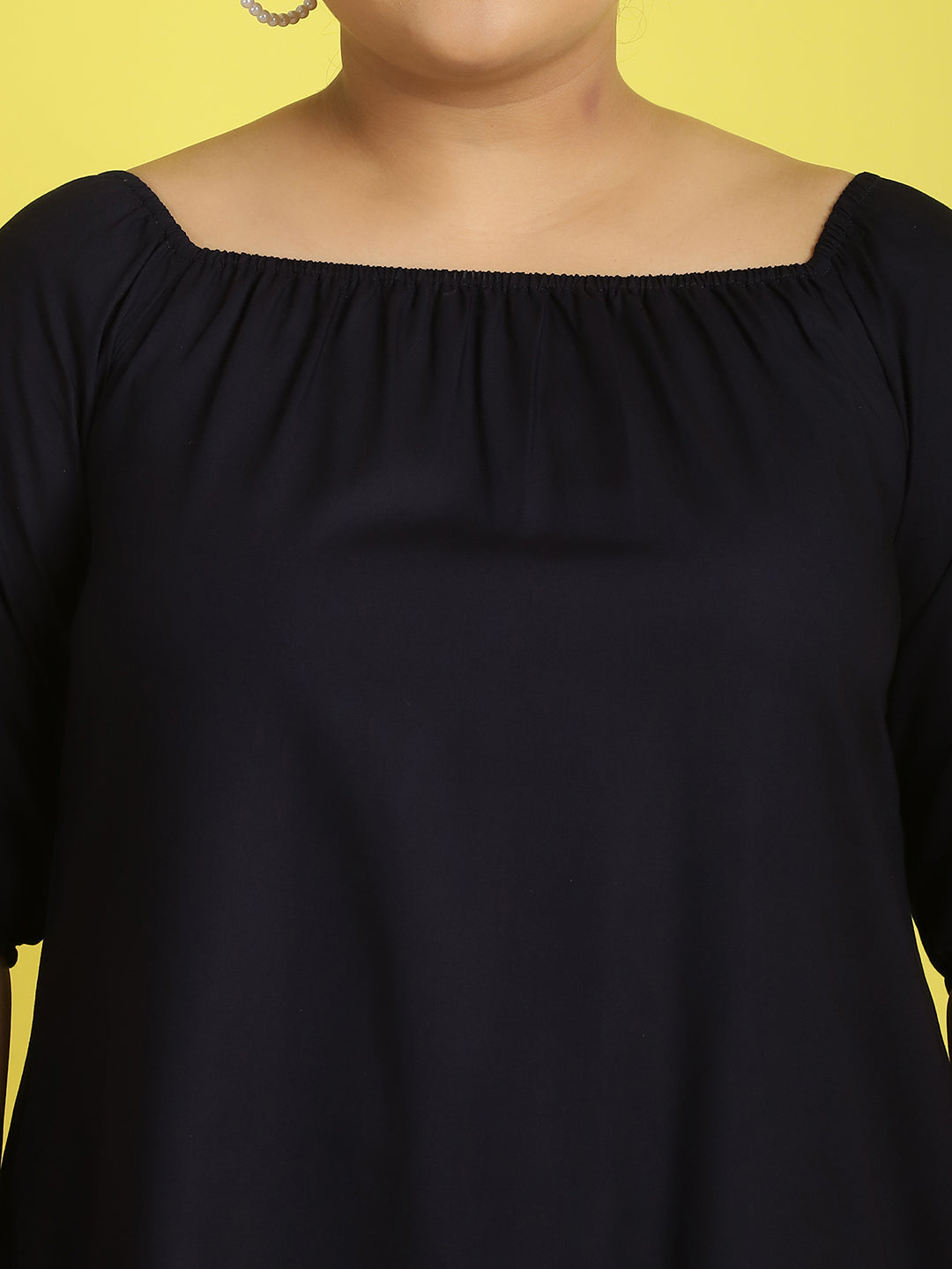 Plus Size Gather A-Line Dress